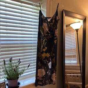 Lulu's Navy Floral Midi Dress